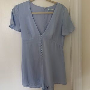 Blue silk urban outfitters romper